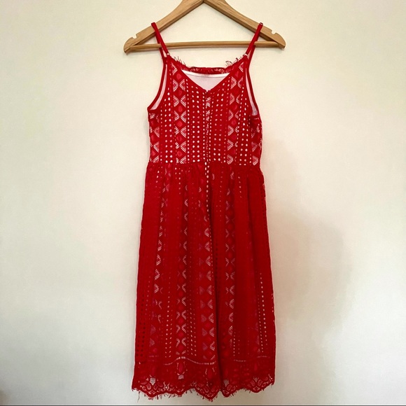 ModCloth Coral “Lend Your Loveliness” Lace Midi Sundress in Coral - Picture 8 of 9